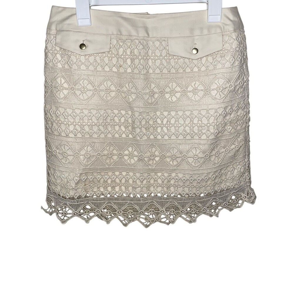 JOE FRESH Cream Crocheted Overlay Skirt